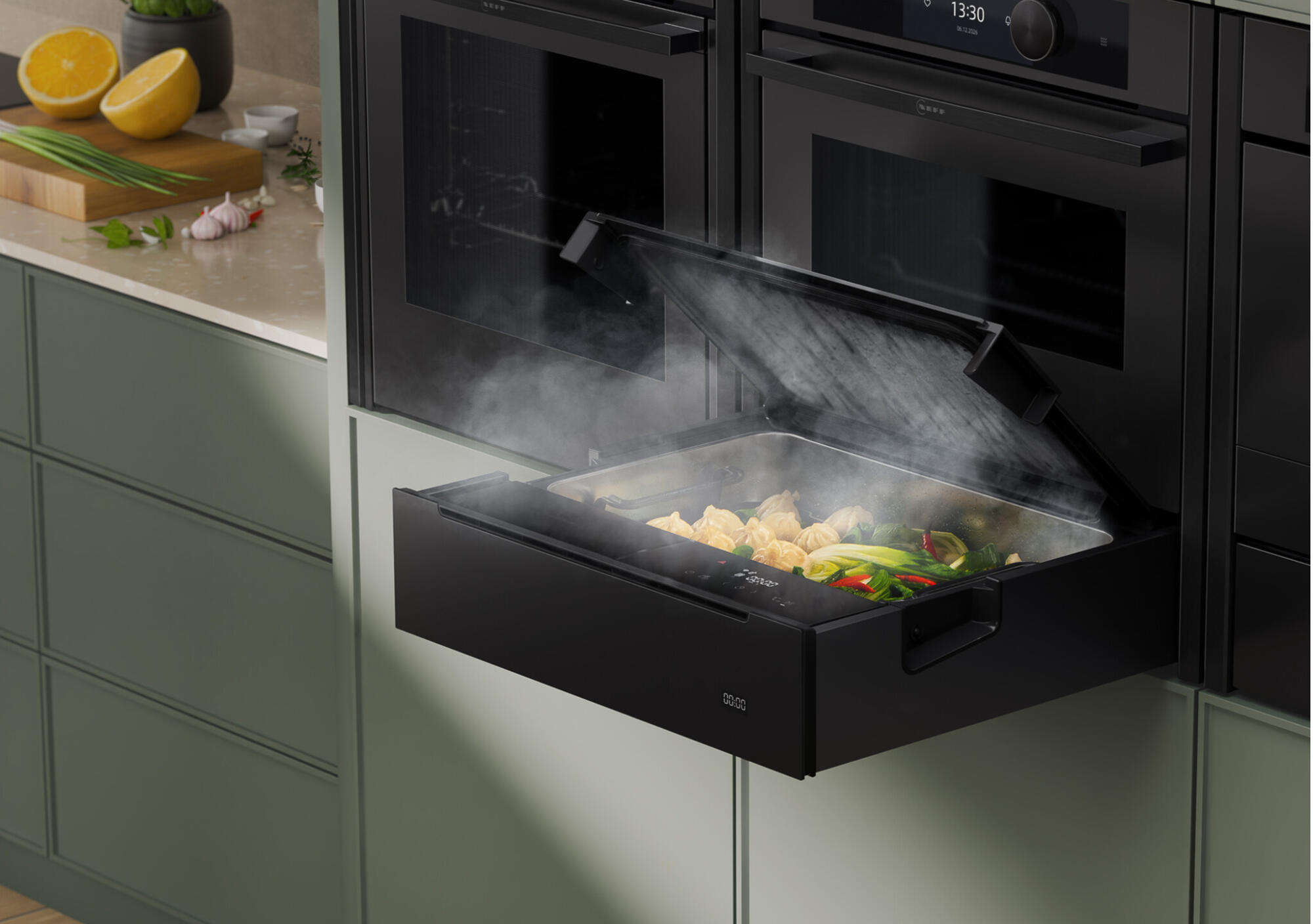 neff-matt-black-design-2026-steam-drawer-73